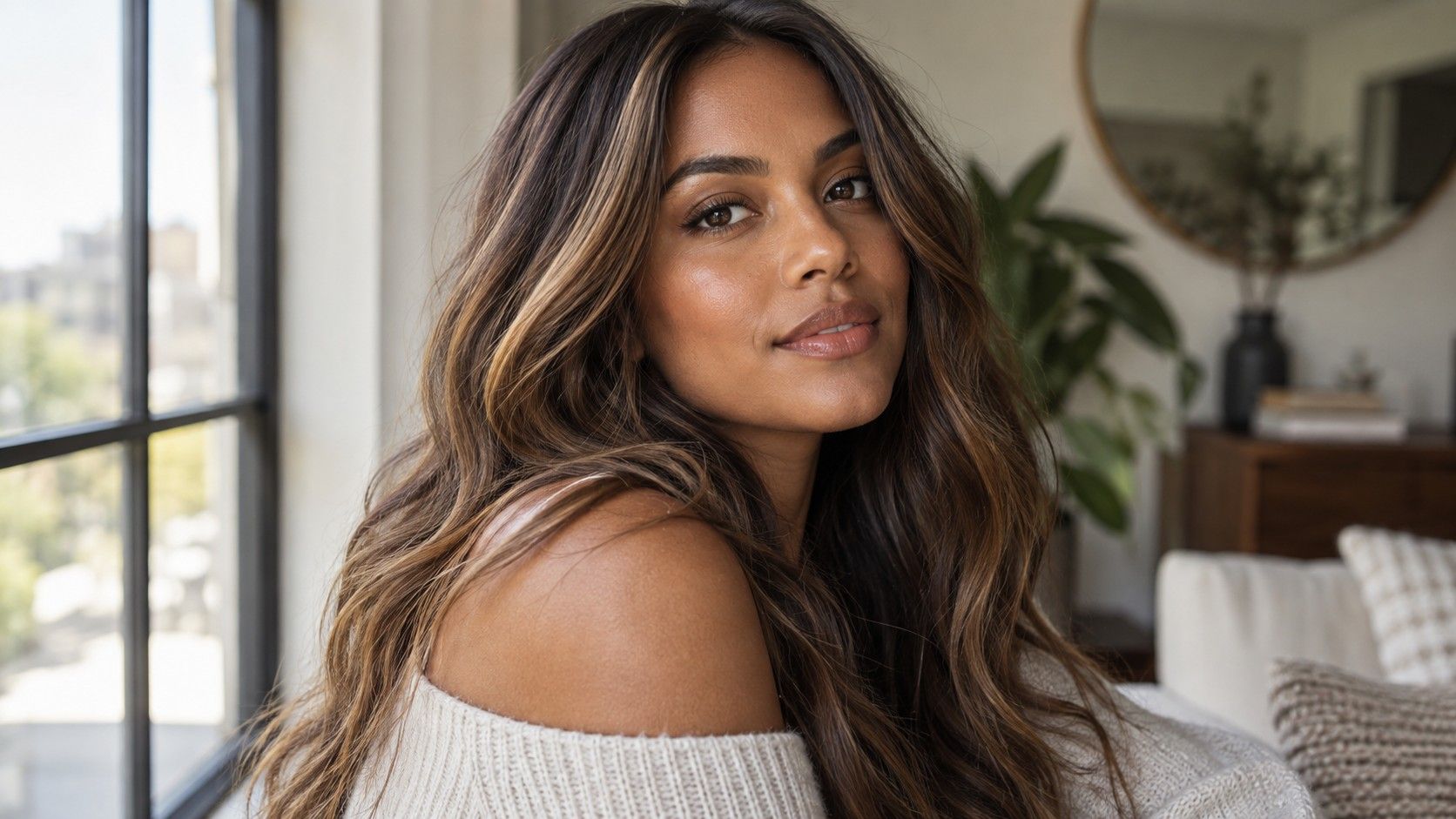 Rich dimensional hair color for brown skin