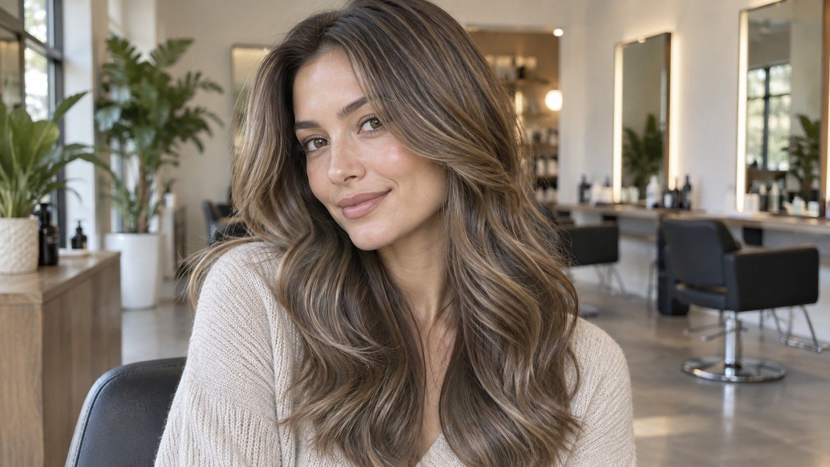 Dimensional hair color for a neutral skin tone